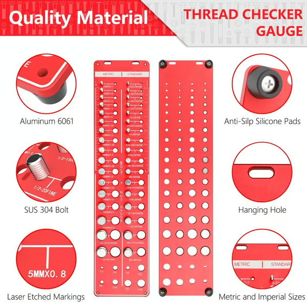 🔥34-hole Thread Checker, Nut and Bolt Thread Checker