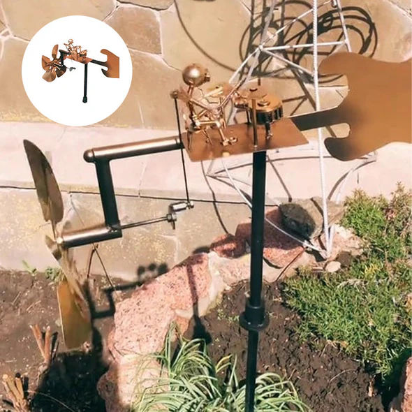 Handmade Metal Drummer Windmill