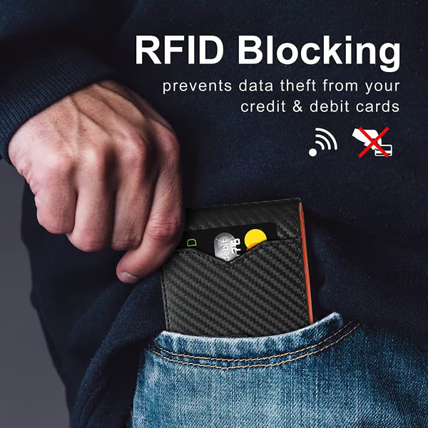 Mens Slim Wallet RFID Blocking