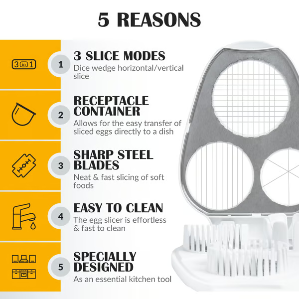 3 Slice Modes Egg Cutter