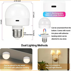 🏆Flash Sale⚡ 50K+ SOLD! Almost Gone-💥Rechargeable Light Bulbs with Remote Control, Battery Operated Light Bulb for Sconce and Lamp, 3 Color Temperature Dimmable E26 Wireless Detachable LED Charging Bulb，Best gifts