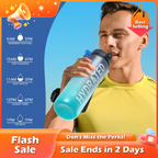 🏆Flash Sale⚡ 50K+ SOLD! Almost Gone-💥Time Marked Leakproof Water Bottle - Wide Mouth, Easy Clean, for Active Lifestyles