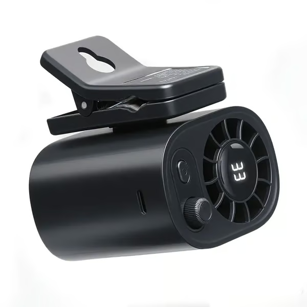 ❄️🔥Car Clip On Fan with LED Display -360° Rotation, 100 Speeds Adjustable, USB Rechargeable