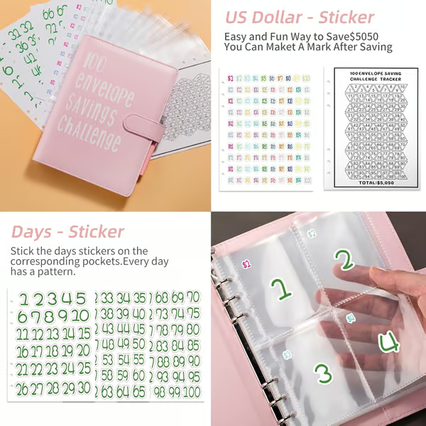 🔥🤑✉️100 Envelope Savings Challenge Book