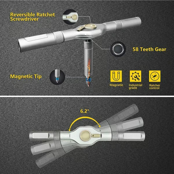 🔥🔥24 in 1 DlY Screwdriver Set Magnetic Compact and Portable Ratchet Screwdriver