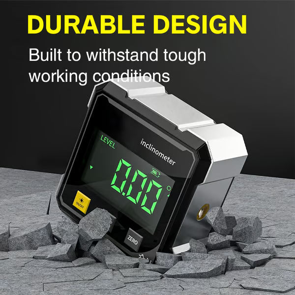 4-Side Magnetic Digital Angle Gauge with Laser