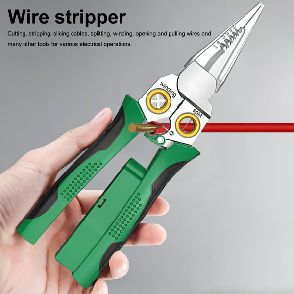 8 in 1 Wire Stripper Twister for Cutting and Pulling Wires Cable Scissors,Voltage Tester Pliers
