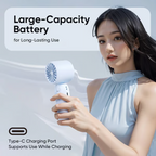 🔥🔥 3 in 1 Mini Handheld Cooling Fan , 100 Speed Wind Power & Ice Cooling Function