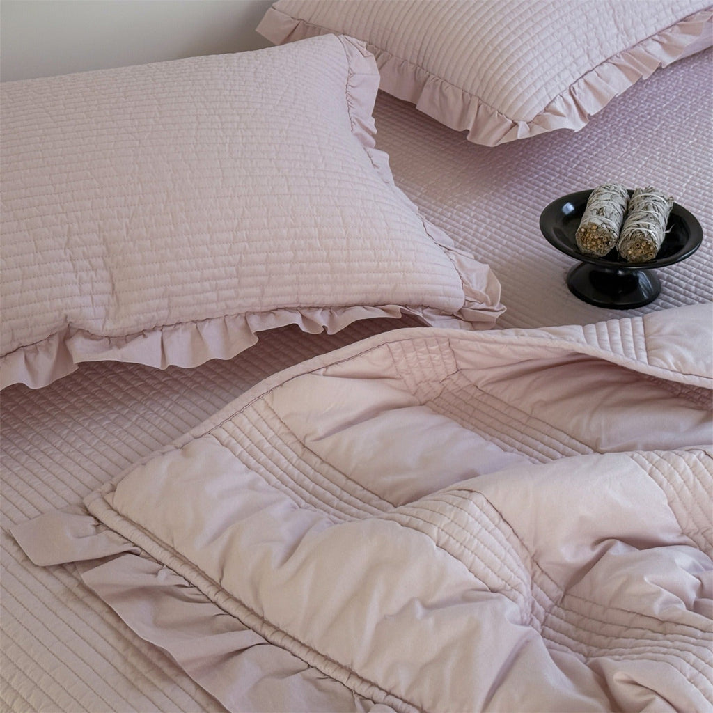 Soft Cream Summer Quilted Blanket