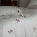 Minimal Rose Embroidery Bedding Set