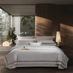 Elysium Silver Lace Luxury Egyptian Cotton Bedding Set