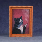 Funny Cat Fridge Magnet - Vintage Art Frame