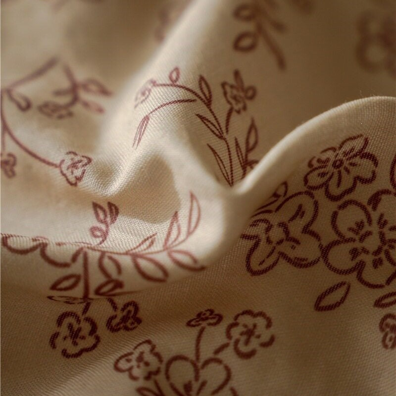 Warm Taupe Ditsy Floral Bedding Set