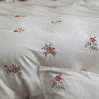 Minimal Rose Embroidery Bedding Set