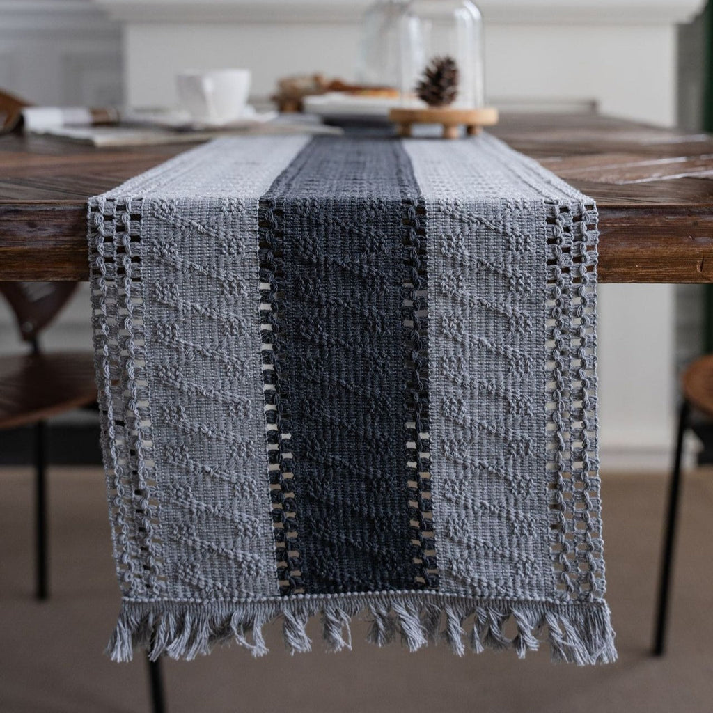 Nordic Woven Stripe Table Runner