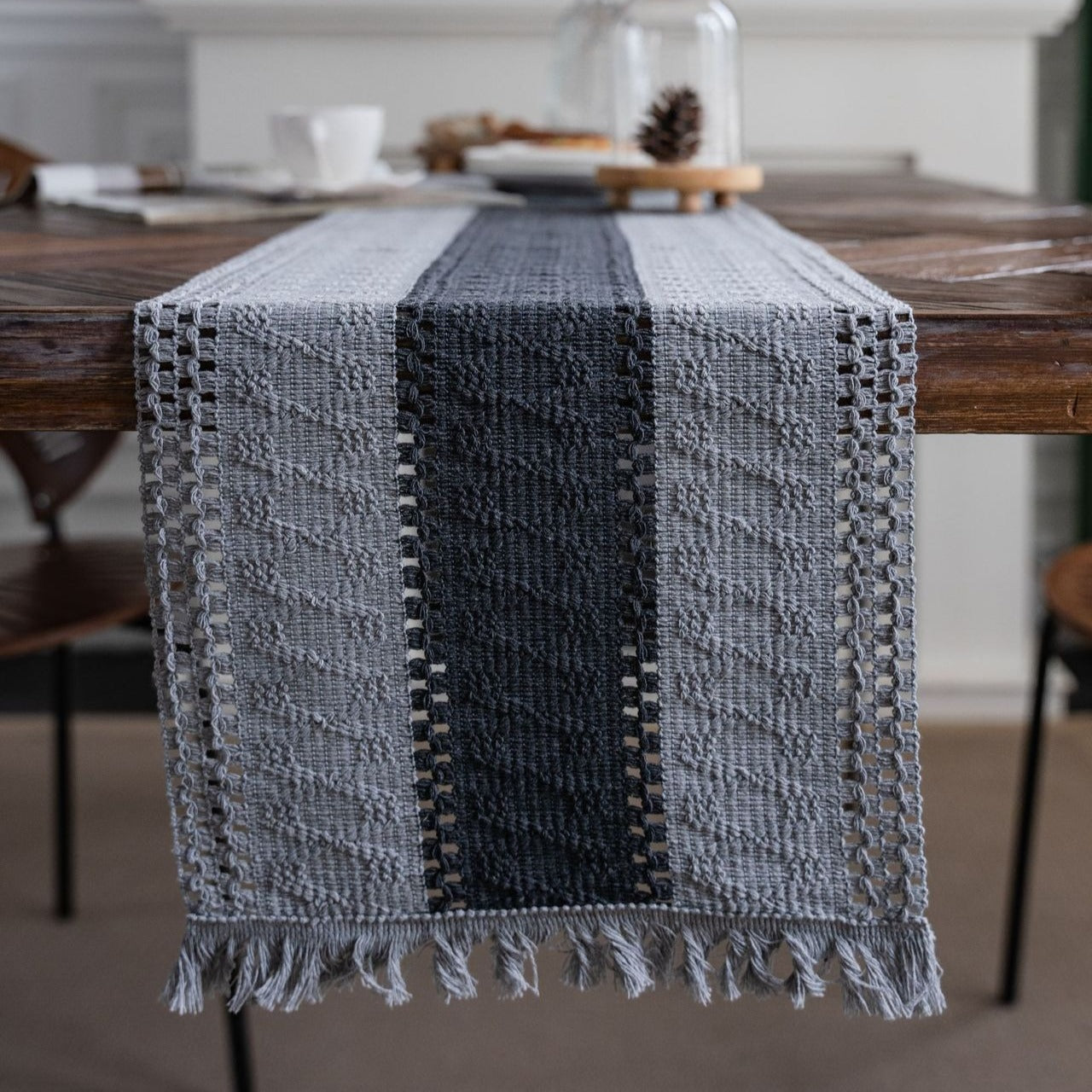 Nordic Woven Stripe Table Runner