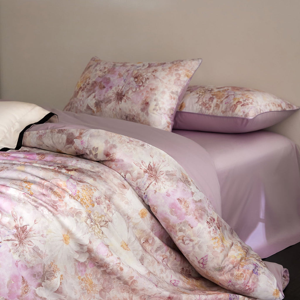 Elara Watercolor Floral Egyptian Cotton Bedding Set