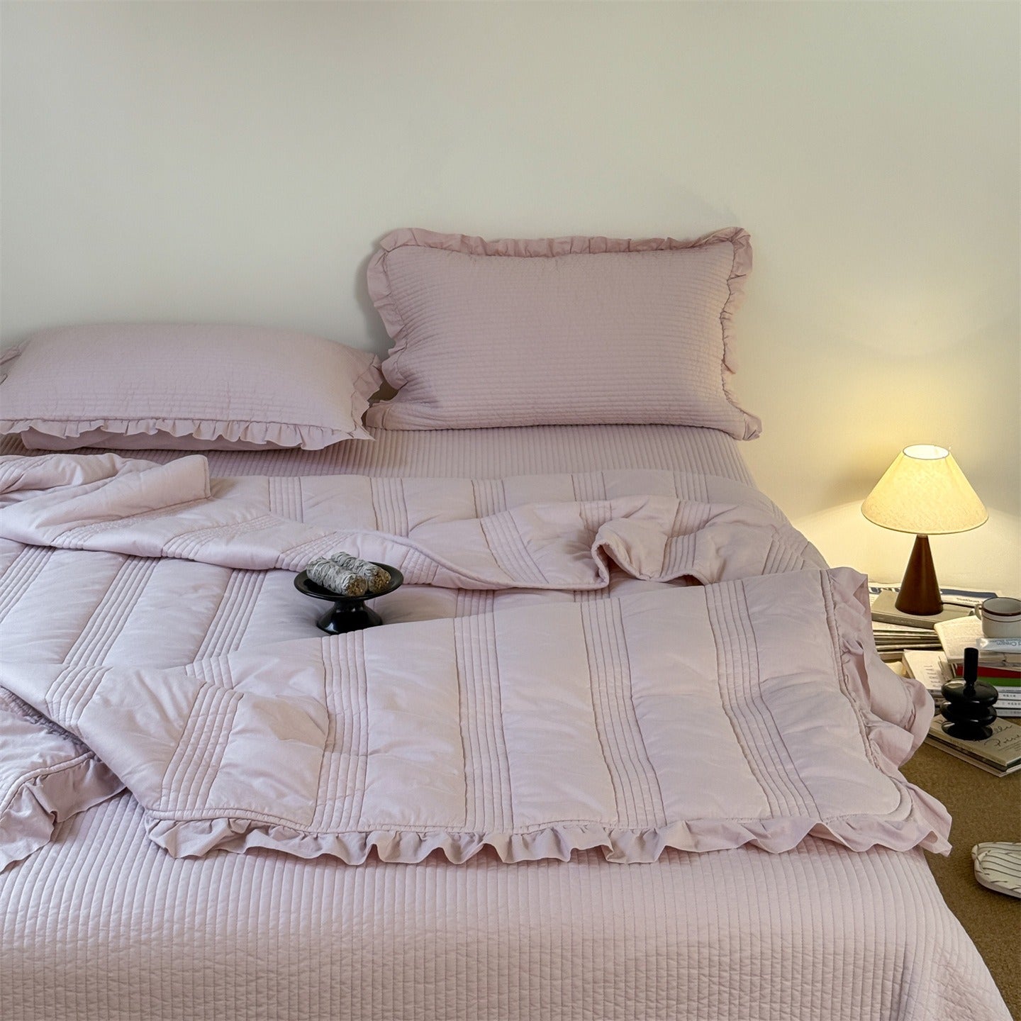 Soft Cream Summer Quilted Blanket