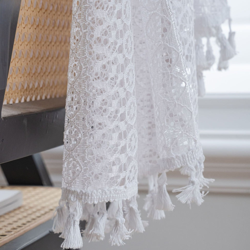 Soft Glow Lace & Fringe Curtain