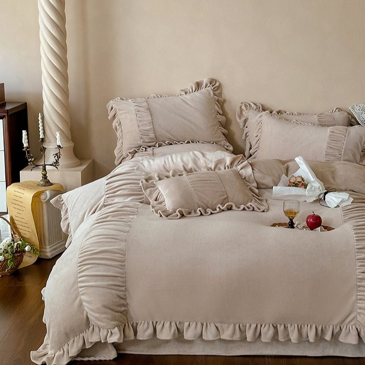 Chateau Ruffle Velvet Bedding Set