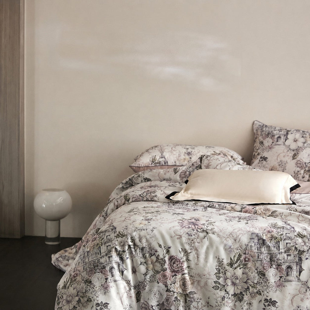 Cyria Pearl Garden Floral Egyptian Cotton Bedding Set