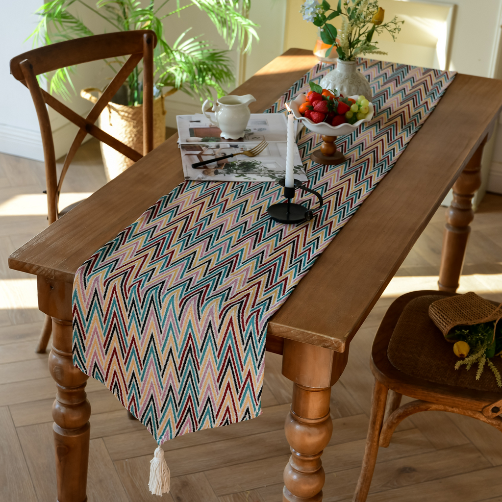 Rainbow Herringbone Table Runner