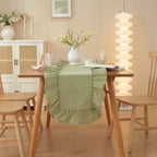 Coastal Stripe Ruffle Table Runner