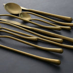 Retro Matte Gold Cutlery