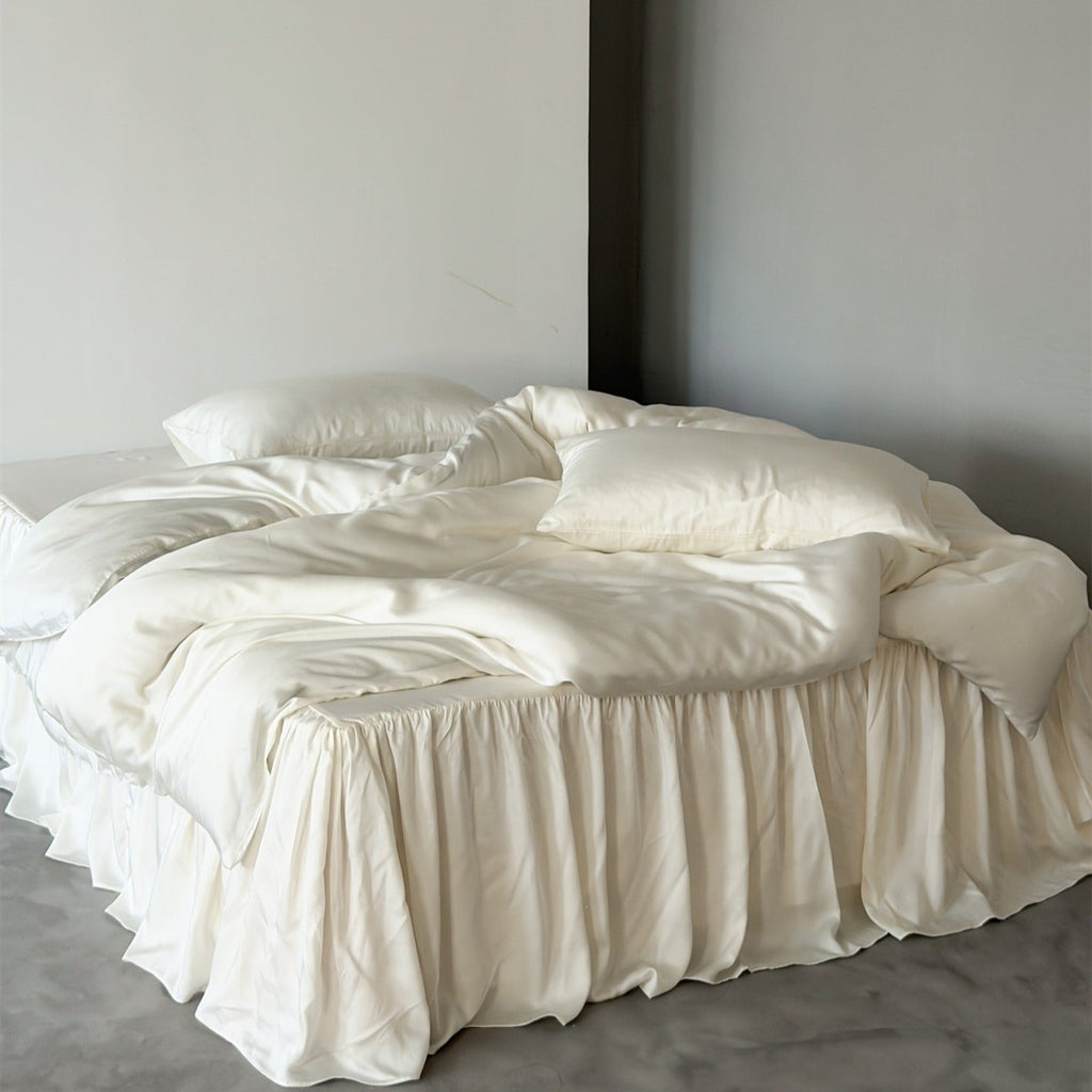 Ruffle Skirt Silky Bedding Set