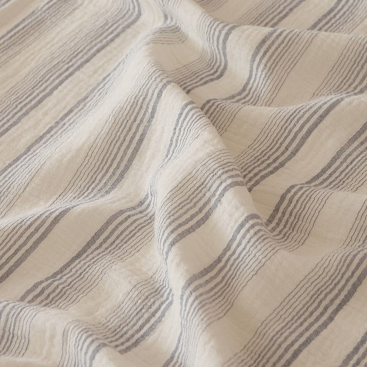 Stripe & Button Pillowcase Set