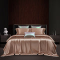 Solenne Cameo Rose Openwork Trim Luxury Pure Mulberry Silk Bedding Set
