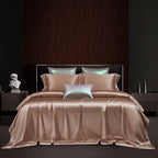 Solenne Cameo Rose Openwork Trim Luxury Pure Mulberry Silk Bedding Set