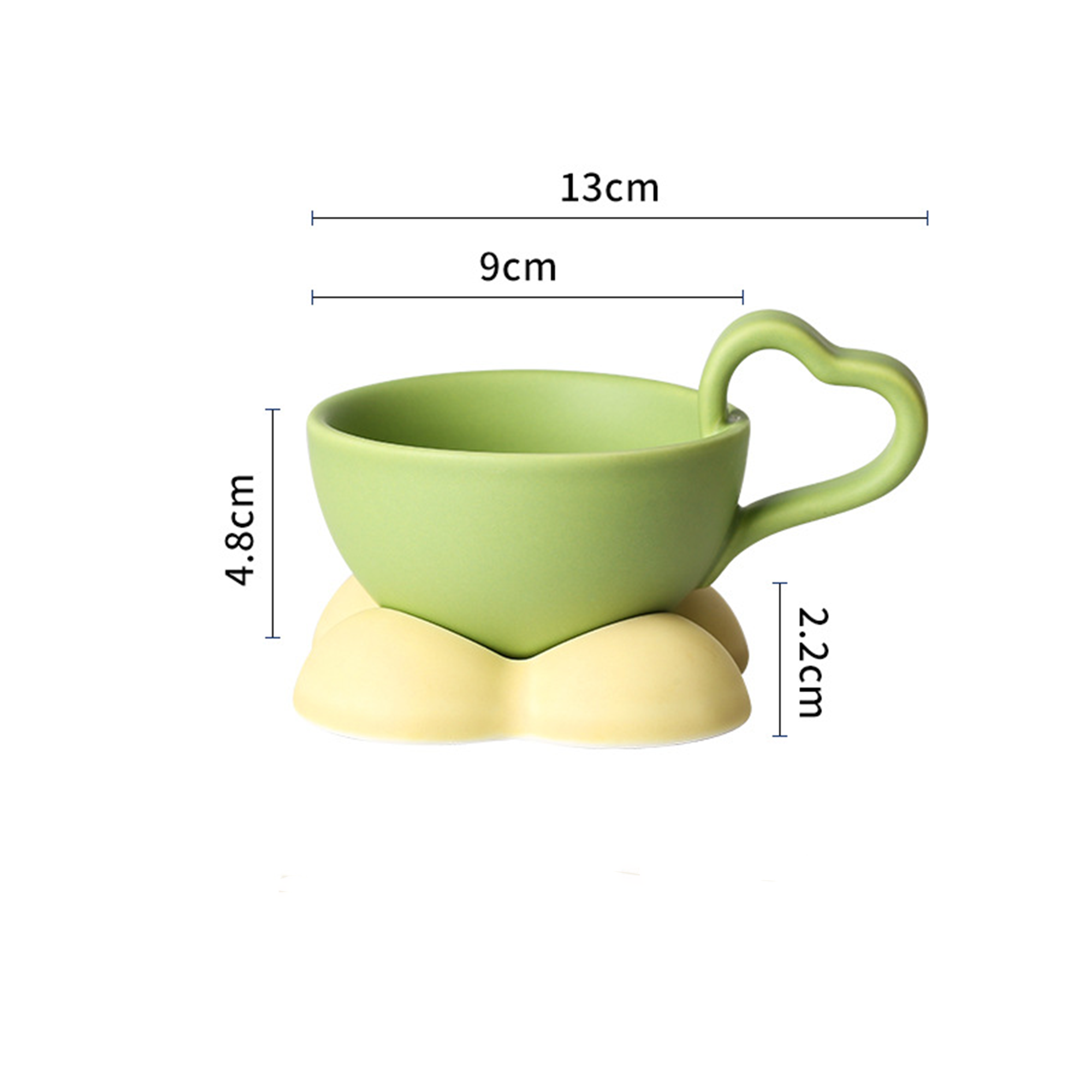 Big Heart Ceramic Teacup Set