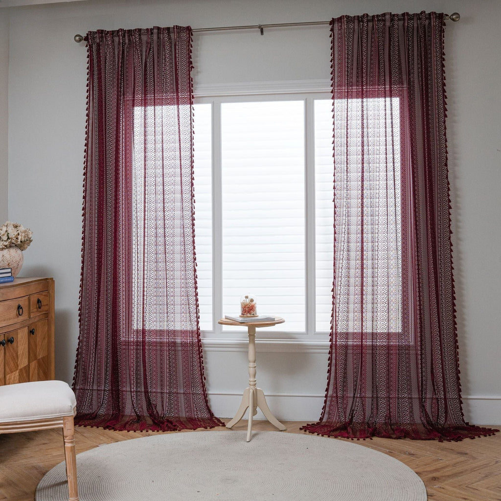 Soft Glow Lace & Fringe Curtain
