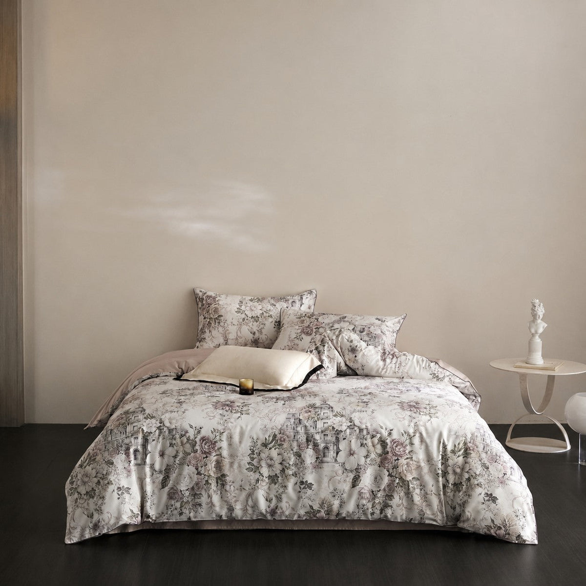 Cyria Pearl Garden Floral Egyptian Cotton Bedding Set