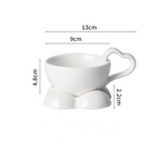 Big Heart Ceramic Teacup Set