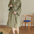 Nostalgic Soft Striped Bathrobe