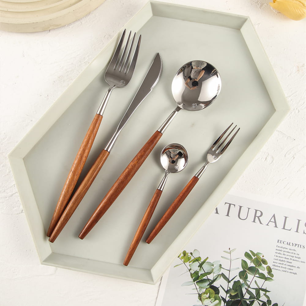 Dalbergia Rosewood Luxury Stainless Steel Cutlery Set