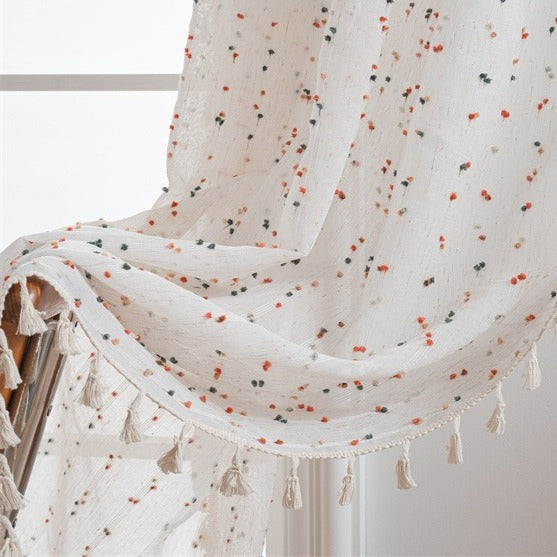 Candy Dot Tassel Curtain