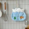 Bubbly Fish Tank Hanging Hand Towel Set