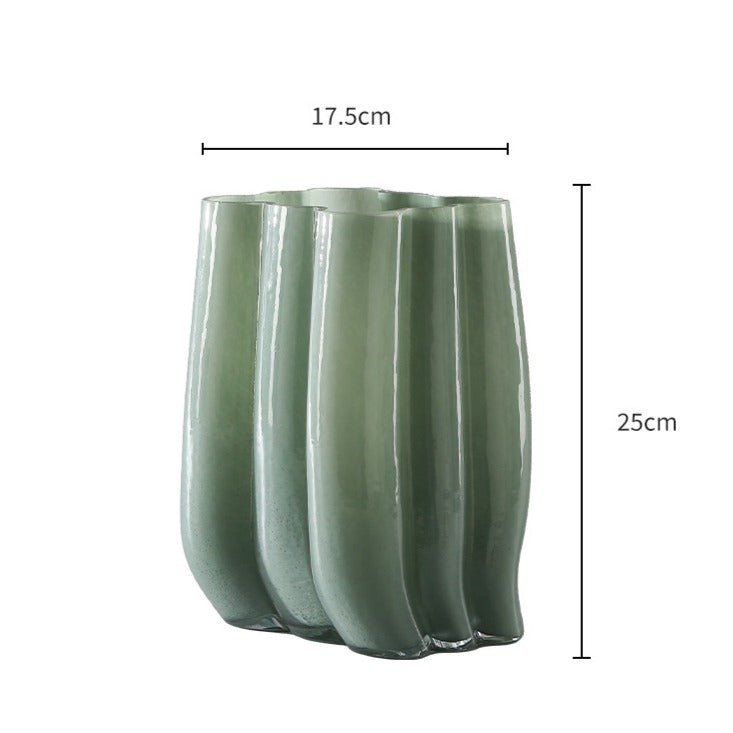 Green Serenity Glass Vase