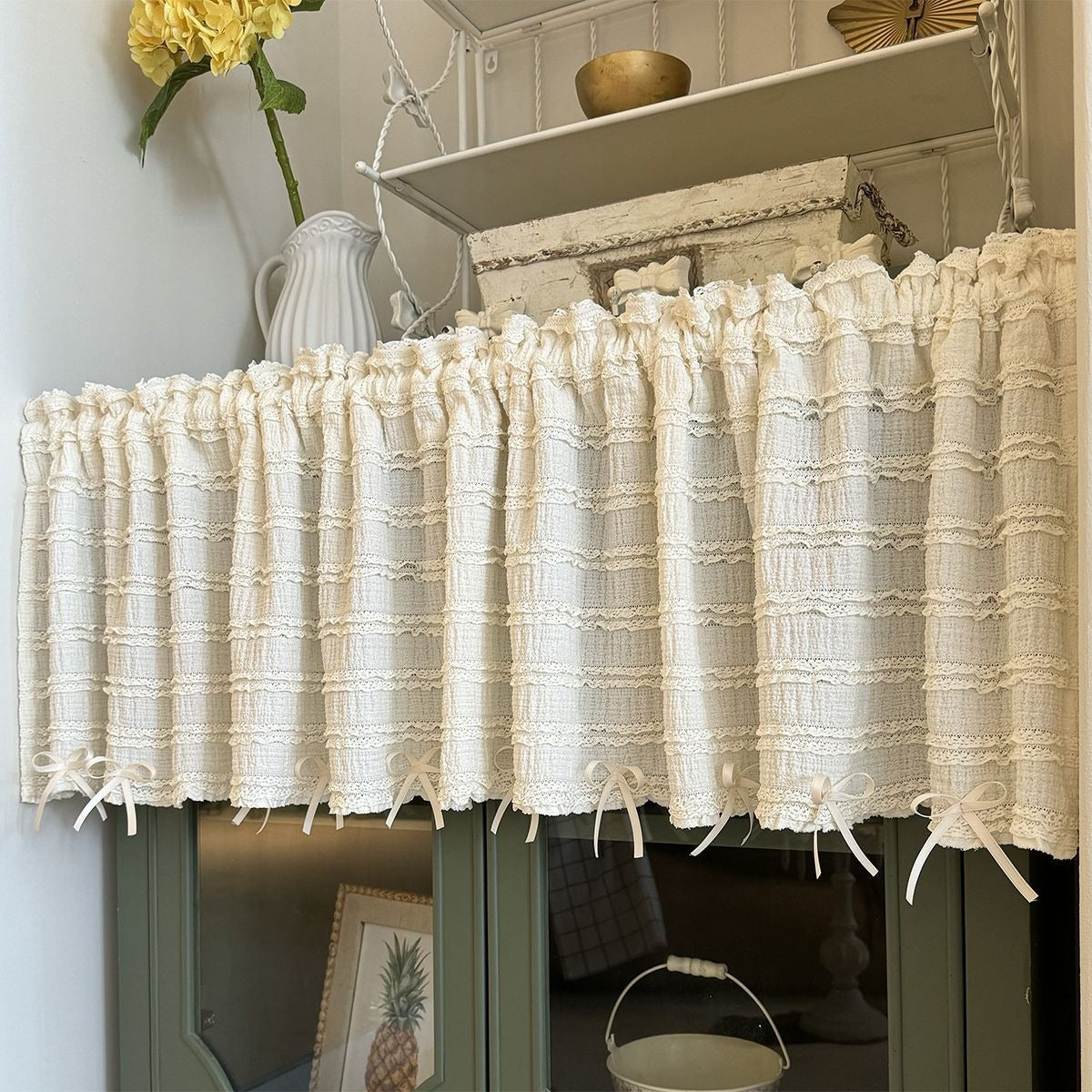 Cream Puff Cabinet Curtain