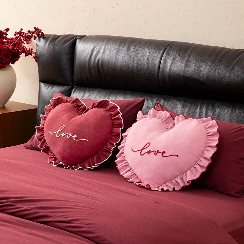 Ruffle Love Heart Cushion