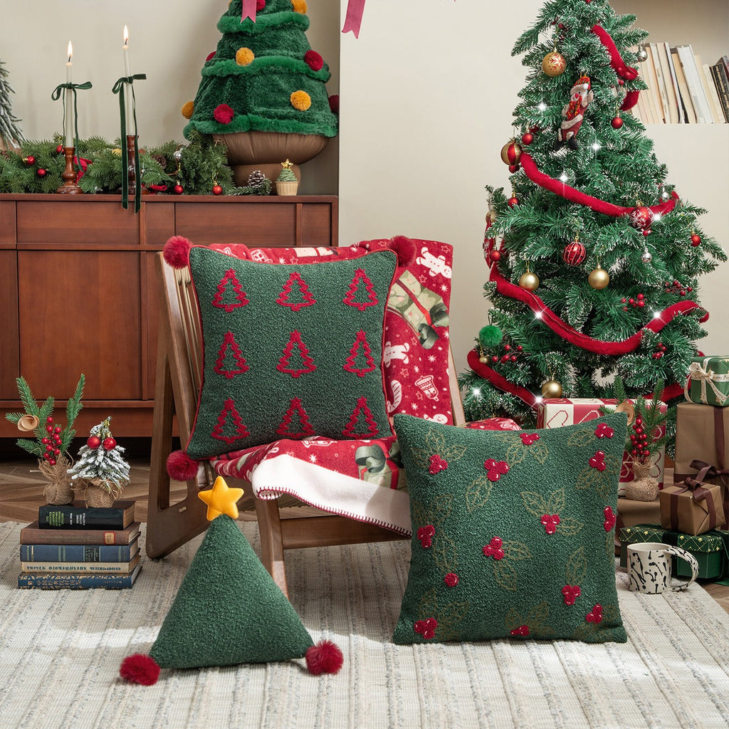 Xmas Night Tree Square Cushion
