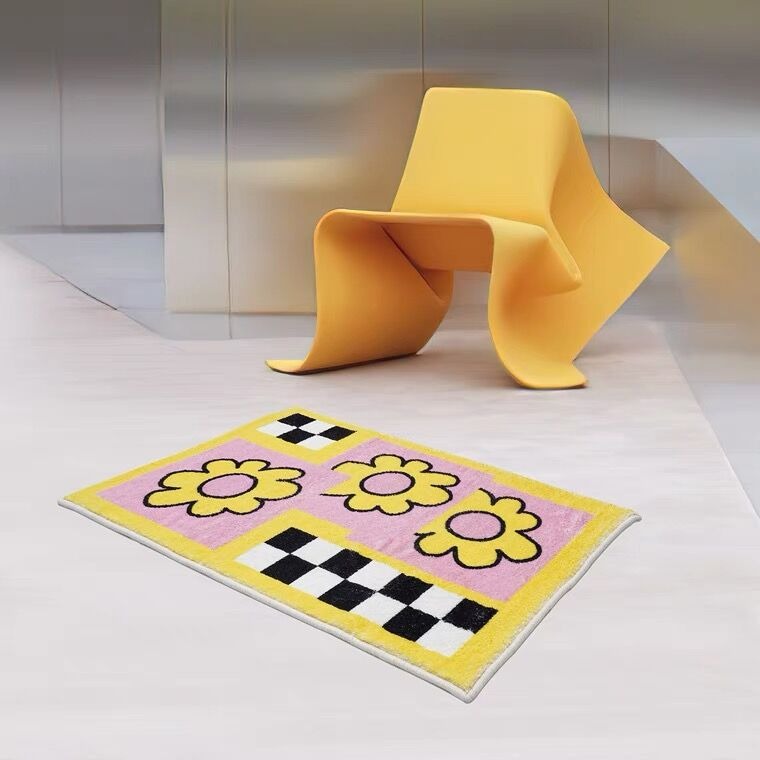 Playful Checkerboard Bath Mat