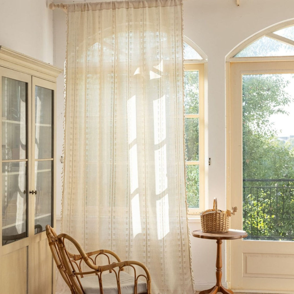 Light Filter Lattice Tassel Curtain