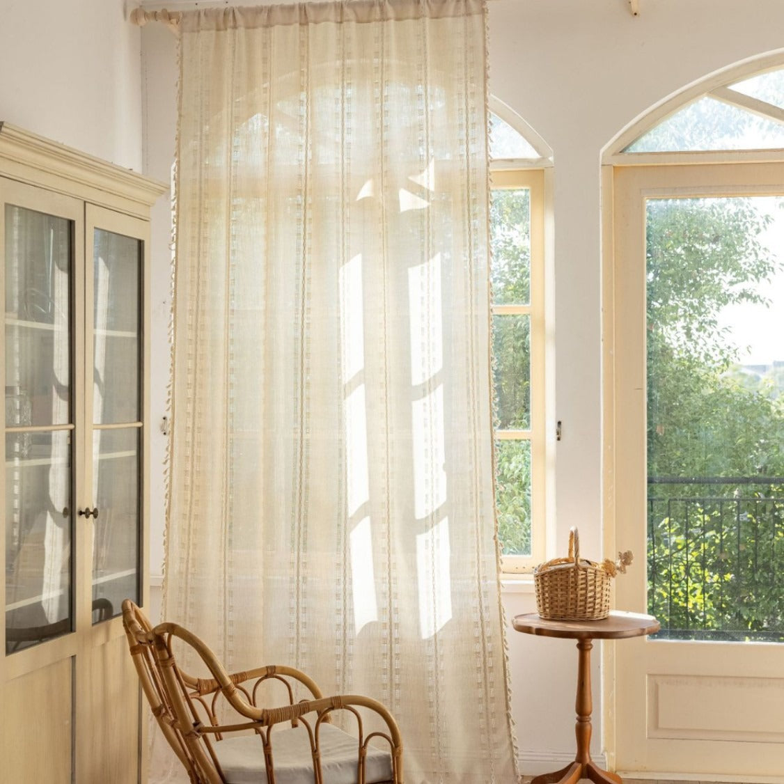 Light Filter Lattice Tassel Curtain