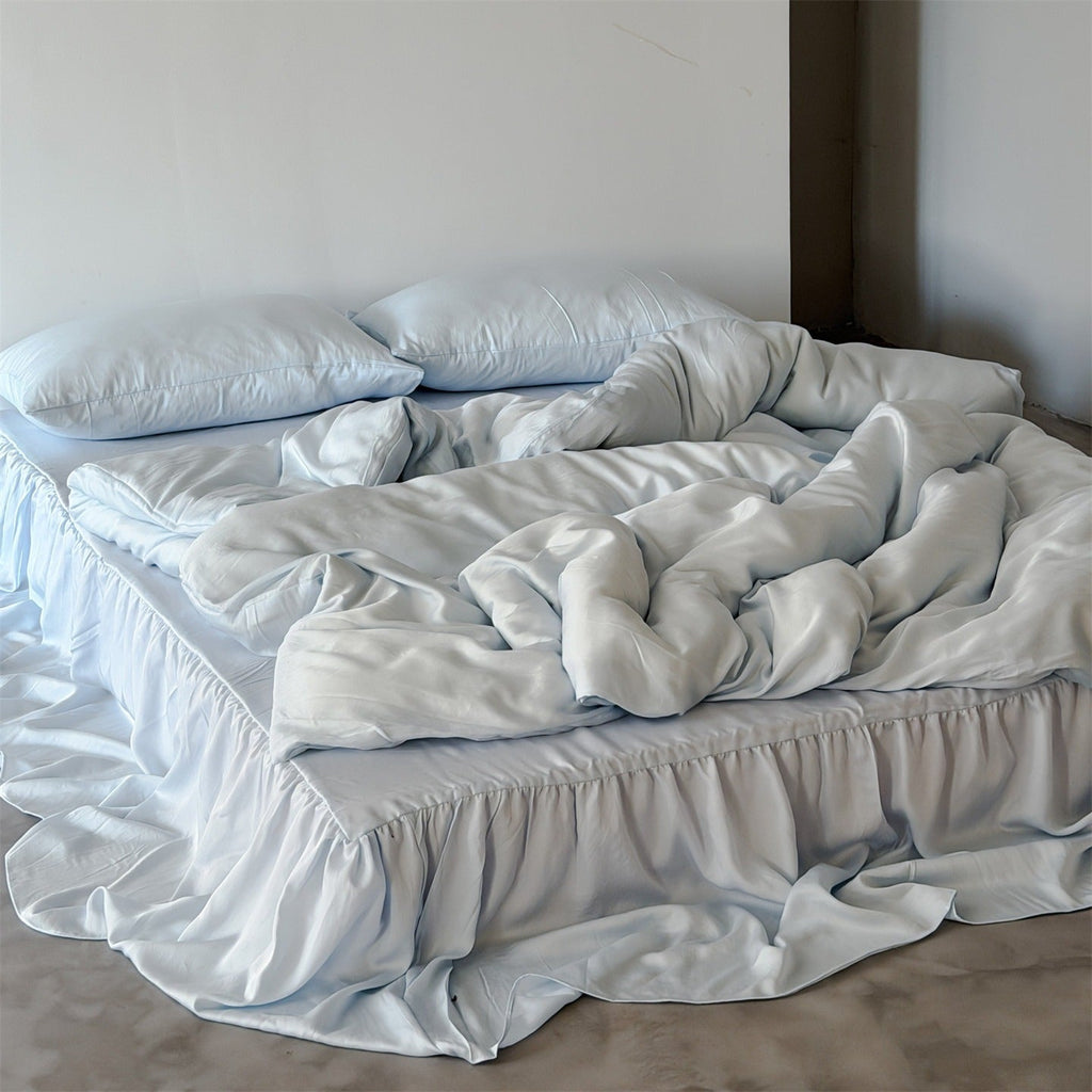 Ruffle Skirt Silky Bedding Set