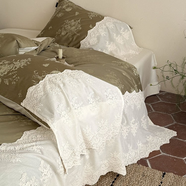 Botanical Manor Lace Bedding Set