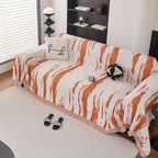 Warm Orange Artistic Stripes Sofa Cover
